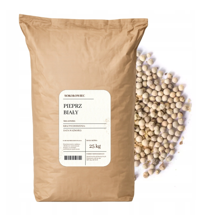 Pieprz biały ziarnisty 25 kg