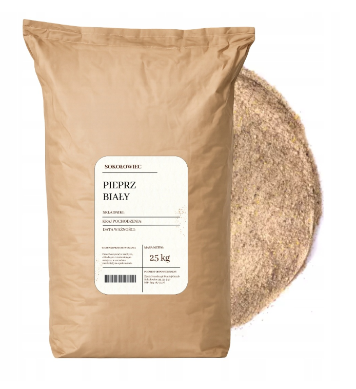 Pieprz biały mielony 25 kg