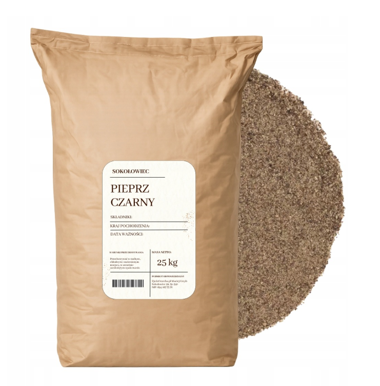 Pieprz czarny mielony 25 kg