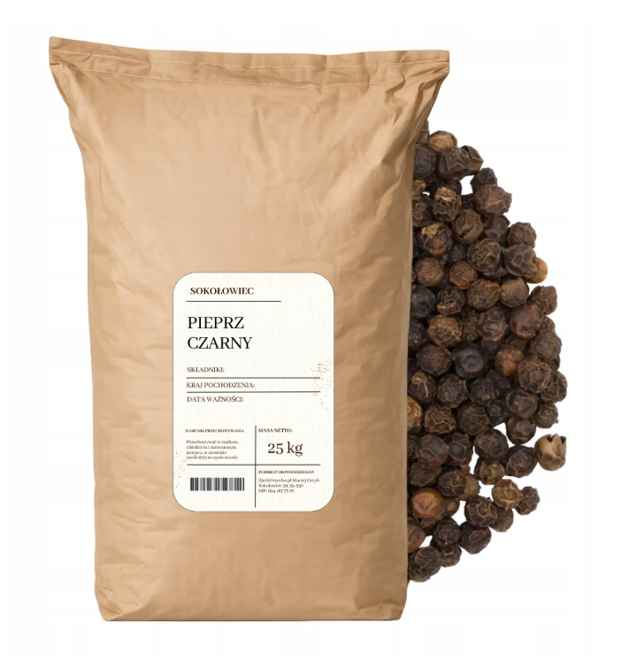 Pieprz czarny ziarnisty 25 kg